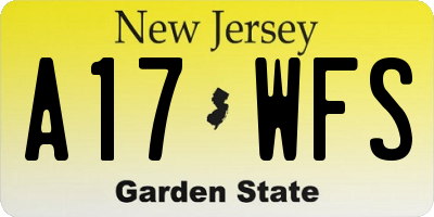 NJ license plate A17WFS