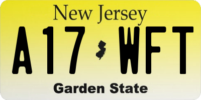 NJ license plate A17WFT