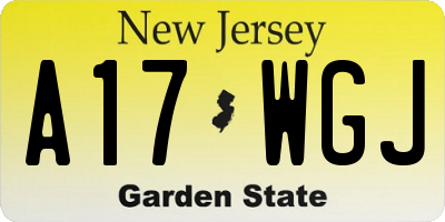 NJ license plate A17WGJ