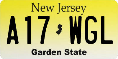 NJ license plate A17WGL