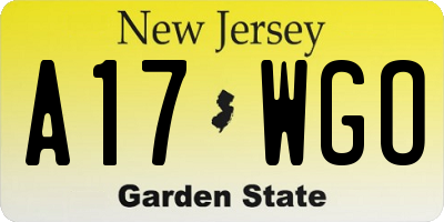 NJ license plate A17WGO