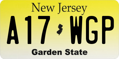 NJ license plate A17WGP