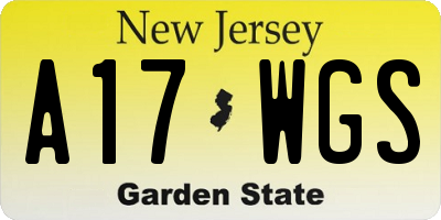 NJ license plate A17WGS