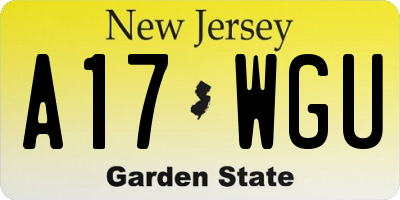 NJ license plate A17WGU