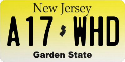 NJ license plate A17WHD