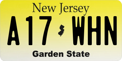 NJ license plate A17WHN