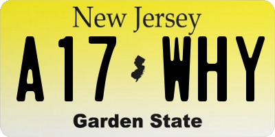 NJ license plate A17WHY