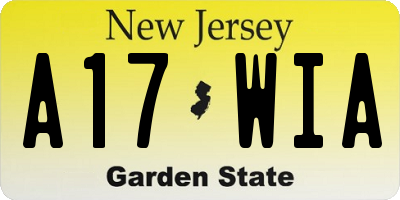 NJ license plate A17WIA