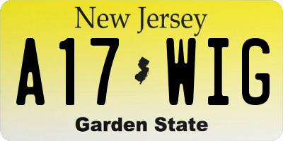 NJ license plate A17WIG