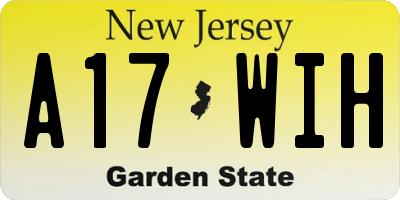 NJ license plate A17WIH