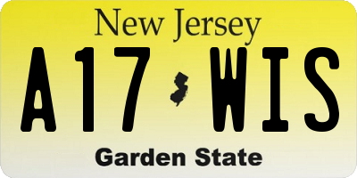 NJ license plate A17WIS