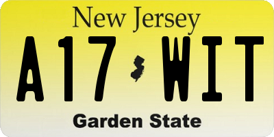 NJ license plate A17WIT
