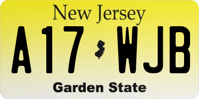 NJ license plate A17WJB