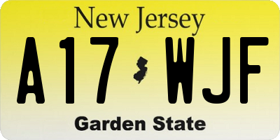 NJ license plate A17WJF