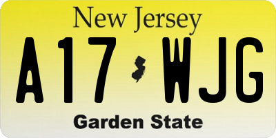 NJ license plate A17WJG