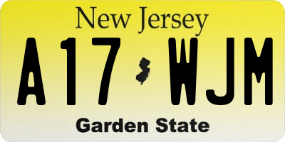 NJ license plate A17WJM