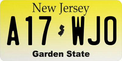 NJ license plate A17WJO