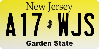 NJ license plate A17WJS