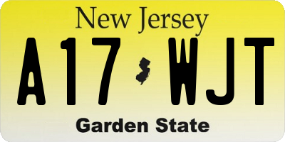 NJ license plate A17WJT