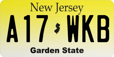 NJ license plate A17WKB