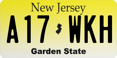 NJ license plate A17WKH