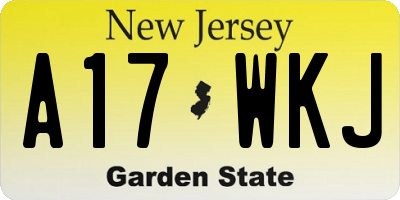 NJ license plate A17WKJ