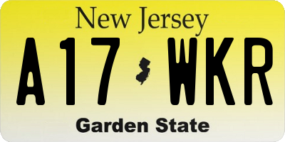 NJ license plate A17WKR
