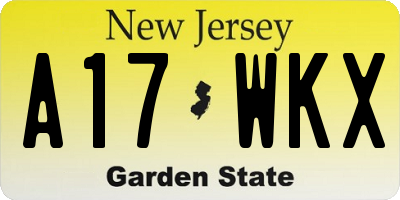 NJ license plate A17WKX