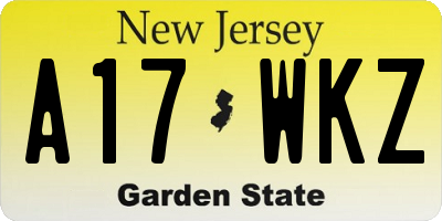 NJ license plate A17WKZ