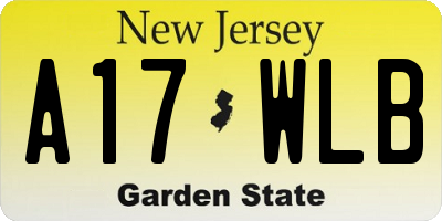 NJ license plate A17WLB