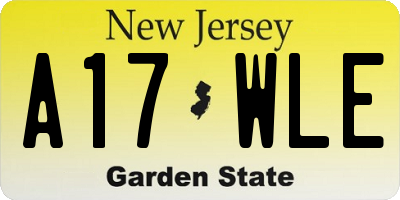 NJ license plate A17WLE