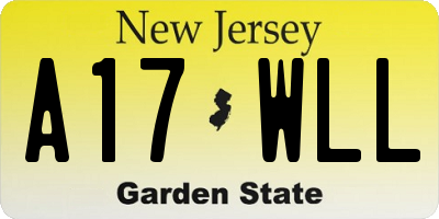 NJ license plate A17WLL