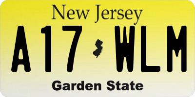NJ license plate A17WLM