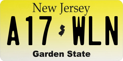 NJ license plate A17WLN