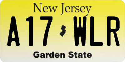 NJ license plate A17WLR