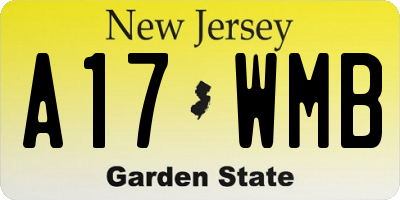 NJ license plate A17WMB