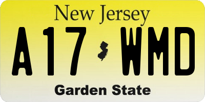 NJ license plate A17WMD