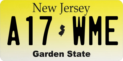 NJ license plate A17WME