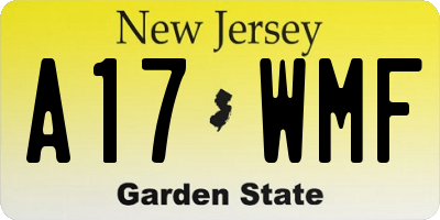 NJ license plate A17WMF