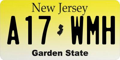 NJ license plate A17WMH