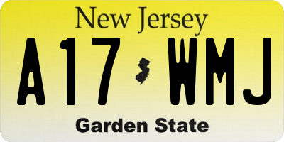 NJ license plate A17WMJ