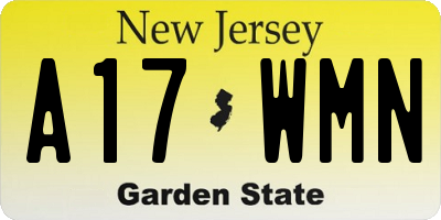 NJ license plate A17WMN