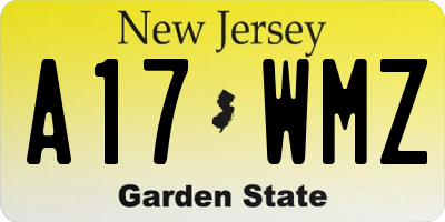 NJ license plate A17WMZ