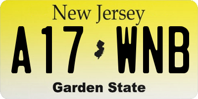 NJ license plate A17WNB
