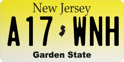 NJ license plate A17WNH