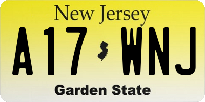NJ license plate A17WNJ