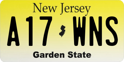 NJ license plate A17WNS