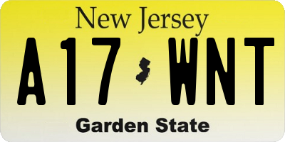 NJ license plate A17WNT
