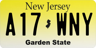 NJ license plate A17WNY