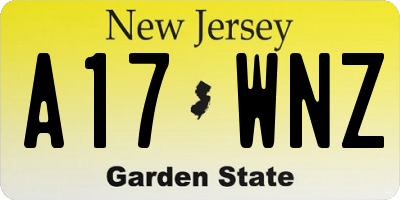 NJ license plate A17WNZ
